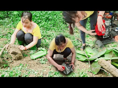 The genius girl in the national light vegetable garden has