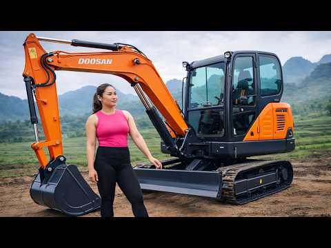 The girl helped the locals repair and weld the excavator to
