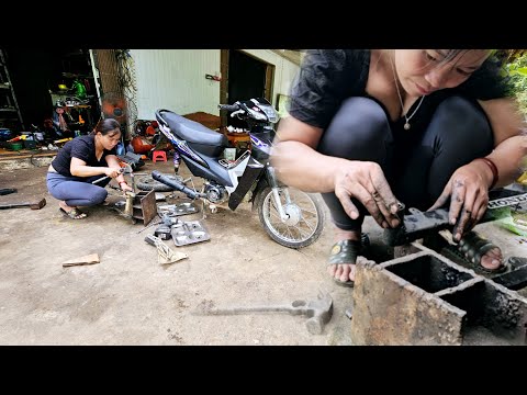 Genius girl called home to fix badly damaged motorbike