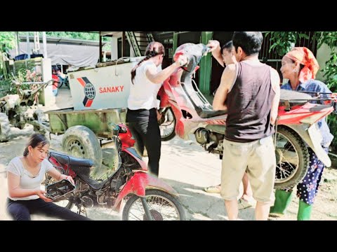 Genius girl buys motorbike and badly damaged refrigerator