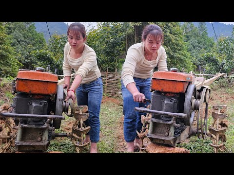 Genius girl Repairs agricultural machinery Turns old into