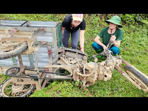 Genius girl rescues a guy who fell off his homemade bike