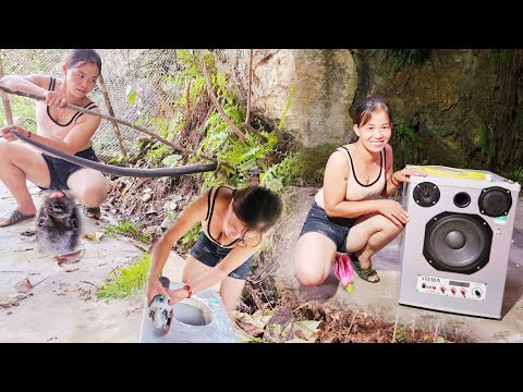 The genius girl helped her brother build the speaker as