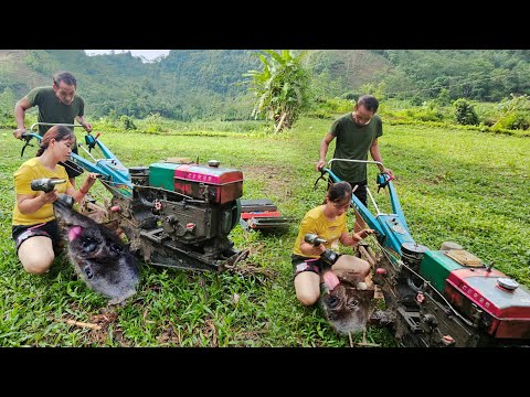 The genius girl went to fix her uncle s tractor which was
