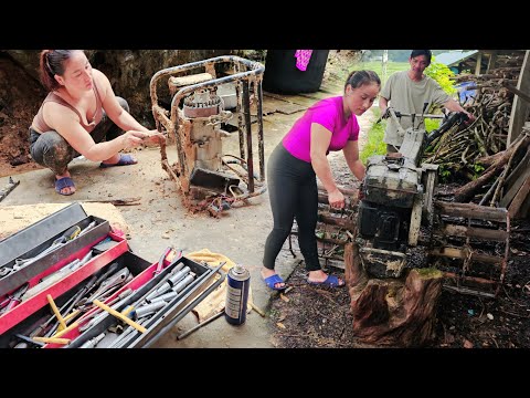 The village uncle called the girl to help fix the tractor