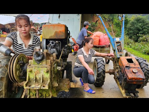 Genius girl Repairs and restores severely damaged diesel