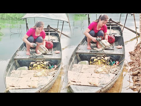 The girl went to repair iron boats for customers so she