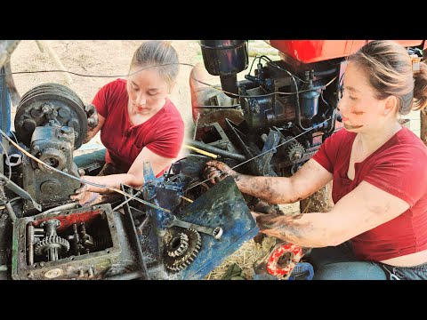 I repaired the badly damaged tractor repair girl