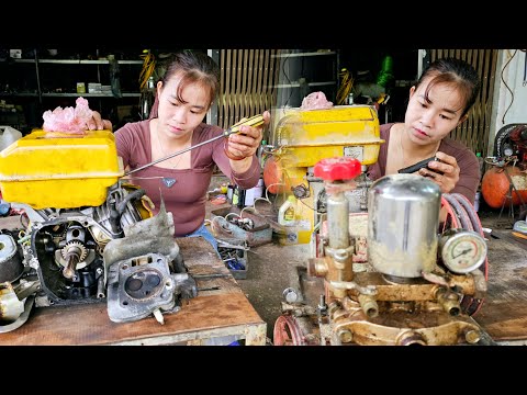 Genius girl Repairs and restores severely damaged boat