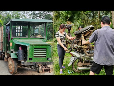 Timelapse Motorcycle repair and restoration girl diesel