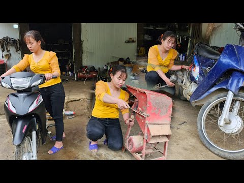 Repair and restore corn shelling machine repair motorbike
