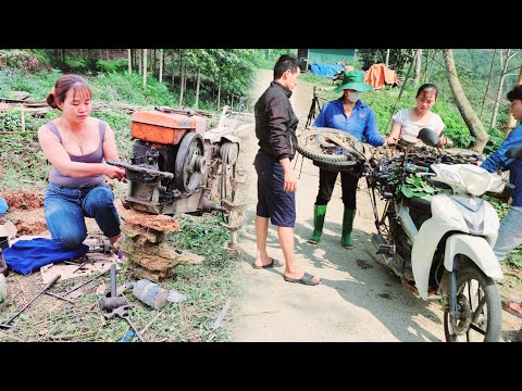 Timelapse Genius girl Repairs and maintains agricultural