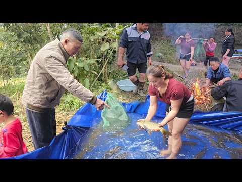When the lake water recedes the girl joins the villagers in