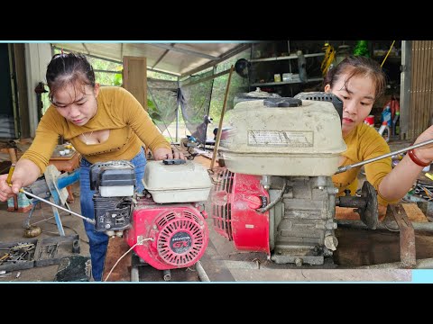 Genius girl Repairs and restores a severely damaged boat