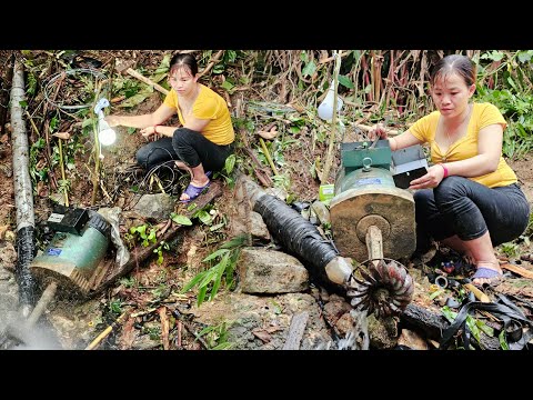 The genius girl went to repair damaged cars and tractors