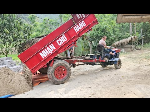 The girl restored the badly damaged farm peacock and