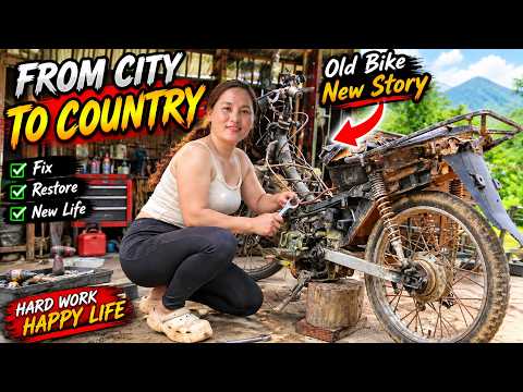 A genius girl restores an old motorbike the result is truly