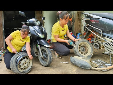The girl went home to fix lawn mowers and motorbikes for