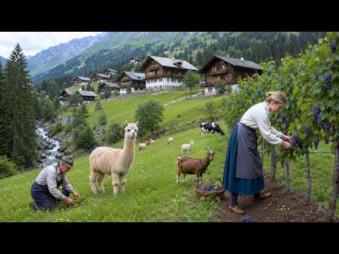 Peaceful Country Life Harvesting Fruit and Raising Livestock