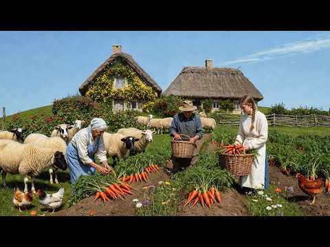 Peaceful country life in Ireland Harvesting Vegetables