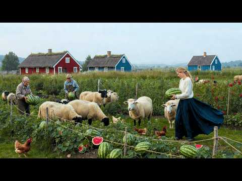 Peaceful Rural Life in Norway Raising Livestock Harvesting
