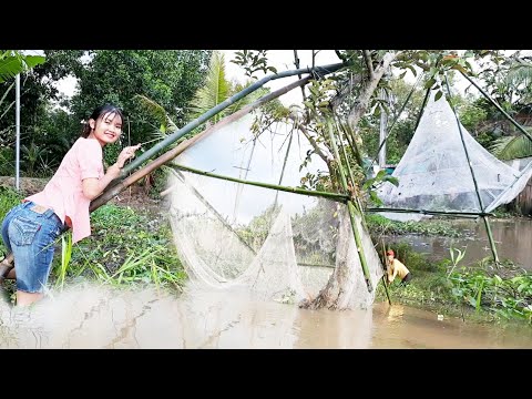 Hai Mẹ Con Thôn Nữ Chế Tạo Bẫy Cá Khổng Lồ Dùng Vũ Khí Đột