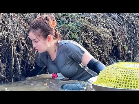 ĐÀO HANG BẮT CÁ Trúc Phương Thu Phục Con Cá Khủng Nhất Từ