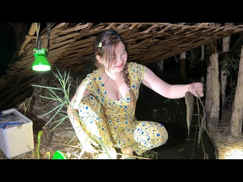 Dựng lều dưới tán tràm rừng cắm 50 cần câu Săn Cá Lớn Trúc