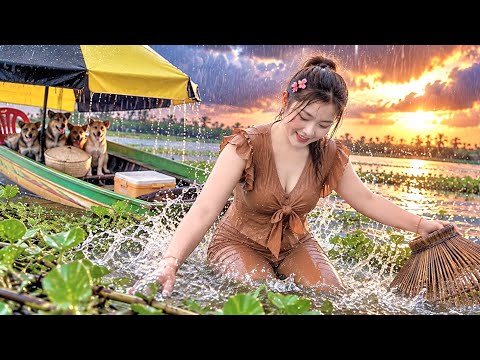LỘI THẬT NHANH Bắt Bầy Cá Lên Xuồng Giữa Mưa LŨ LỤT Fast