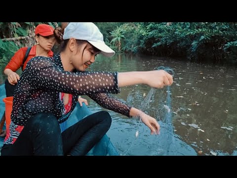 Cận Cảnh Cô Gái Bẫy Trúng Bầy Cá Tra Rừng Sau Bao Ngày Thử