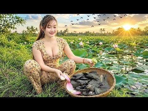 Chiêm Ngưỡng Bầy Vịt Rừng 24 Con Theo LŨ Về Săn Cá Mùa Nước