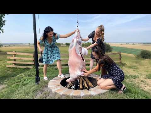 Rustic Bliss Slow Roasting a Whole Lamb in an Underground