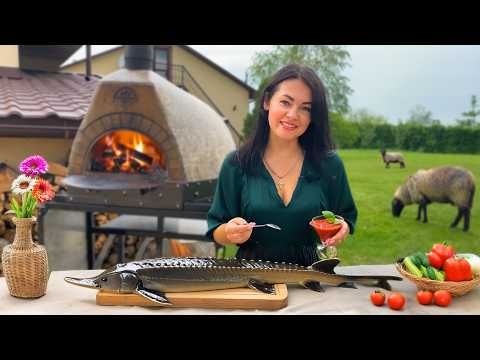 Seafood and Meat Feast Cooked Over Open Flames