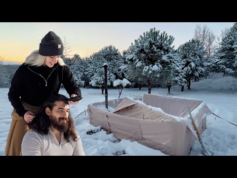 KAR KAMPINDA ŞİŞME ÇADIR ÇÖKTÜ Saffet in Saçını Kazıdık