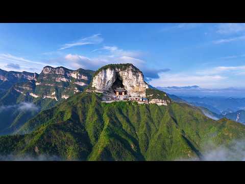 重庆大山上发现一座房子 竟屹立在海拔1800多米的绝壁洞中 太震撼了 A house in Chongqing is