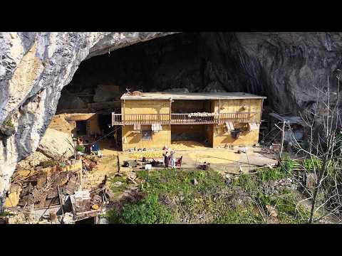 湖北一人家世代独居绝壁山洞100多年 走近一看简直就是一个世外桃源 A family in Hubei lives