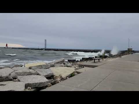 Lighthouse on Lake Michigan Menominee MI May 2025