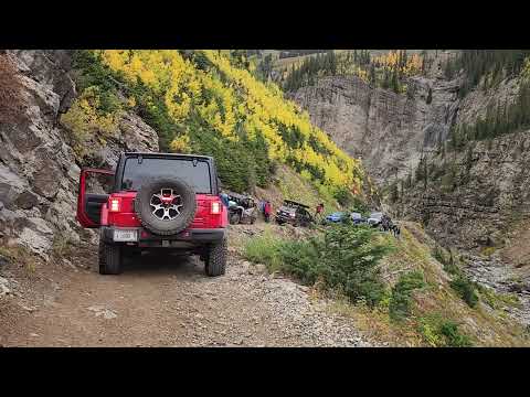 Traffic jam on trail