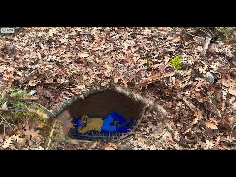 Building a hidden and camouflaged shelter inside a well