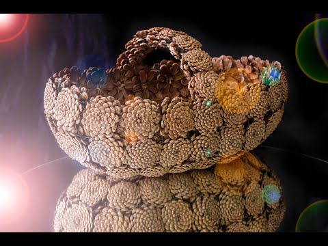 Çam kozalaklarından sepet yapımı Handmade basket
