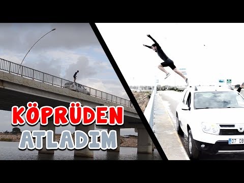 GİDEN ARABA ÜSTÜNDE KÖPRÜDEN ATLAMAK DELİ Mİ NE