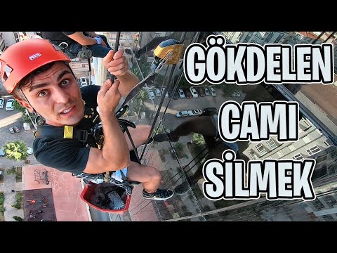 GÖKDELENİN ZİRVESİNDEN İPLE İNDİM GÖKDELEN CAMI TEMİZLEMEK