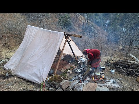 Himalayan Sheep Shepherd Life in Winter Shepherd Food