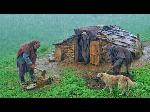 Real Nepali Mountain Village Life During Heavy Rain Season