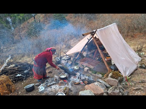 Himalayan Sheep Shepherd Life in Winter Organic Shepherd
