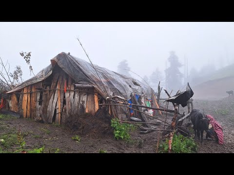 Very Relaxing Mountain Village Life into the Rain Rainy Day