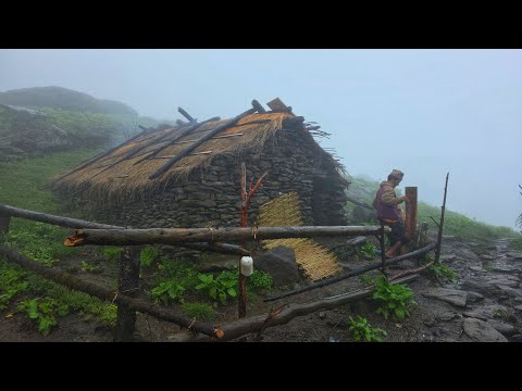 Real Nepali Mountain Village Life During the Rain Daily