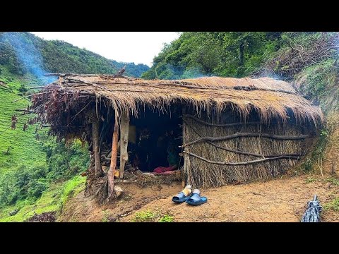 Organic Nepali Mountain Village Life Rainy Day in Jiree