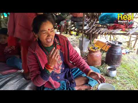 Nepali Mountain Village Life Shepherd Food Making Process