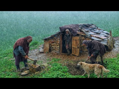 Heavy Rain and storm in Nepal Himalayan Village Rural
